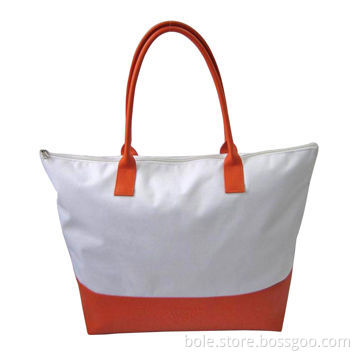 Promotion Shopping Bag with Contrast Color Design, Made of 600D polyester and Lichee PVC Leather